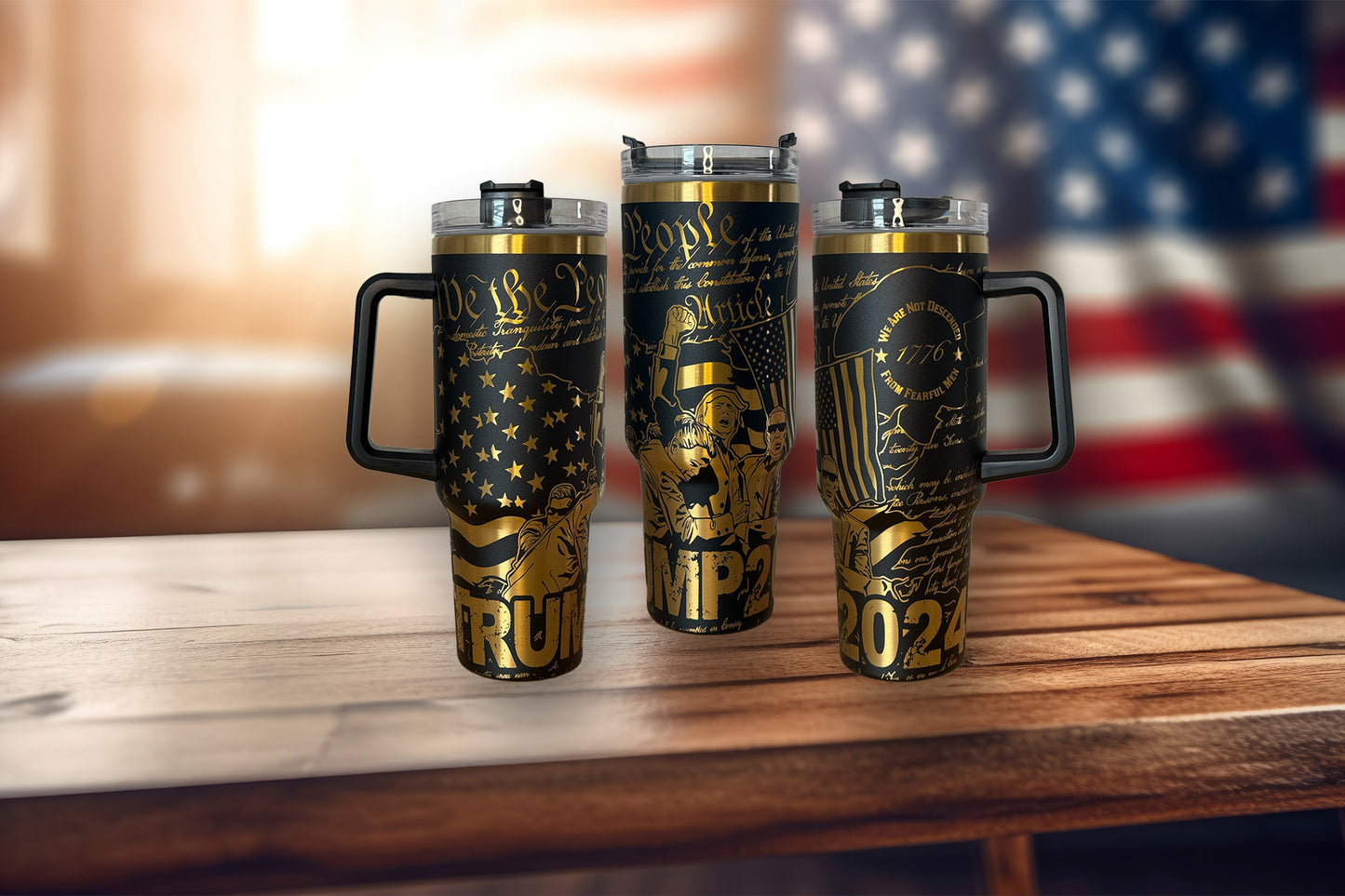 Patriot's Choice Trump 40oz Laser Engraved Tumbler Drinkware Flask Mug water bottle Portable Washable Reusable