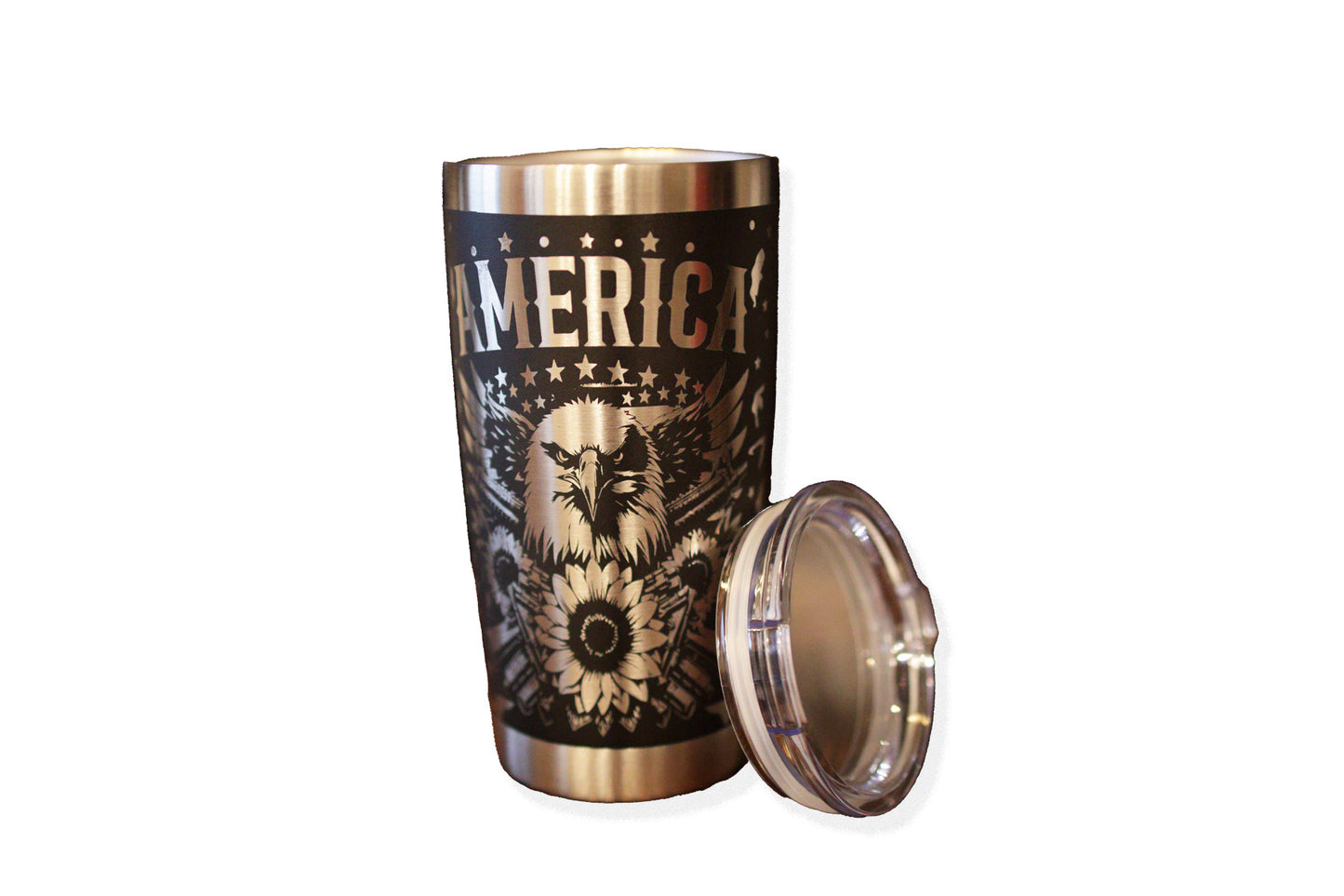 Star Spangled Eagle 20oz Engraved Mug - Patriotic Design for Coffee and Beverages - Classic
