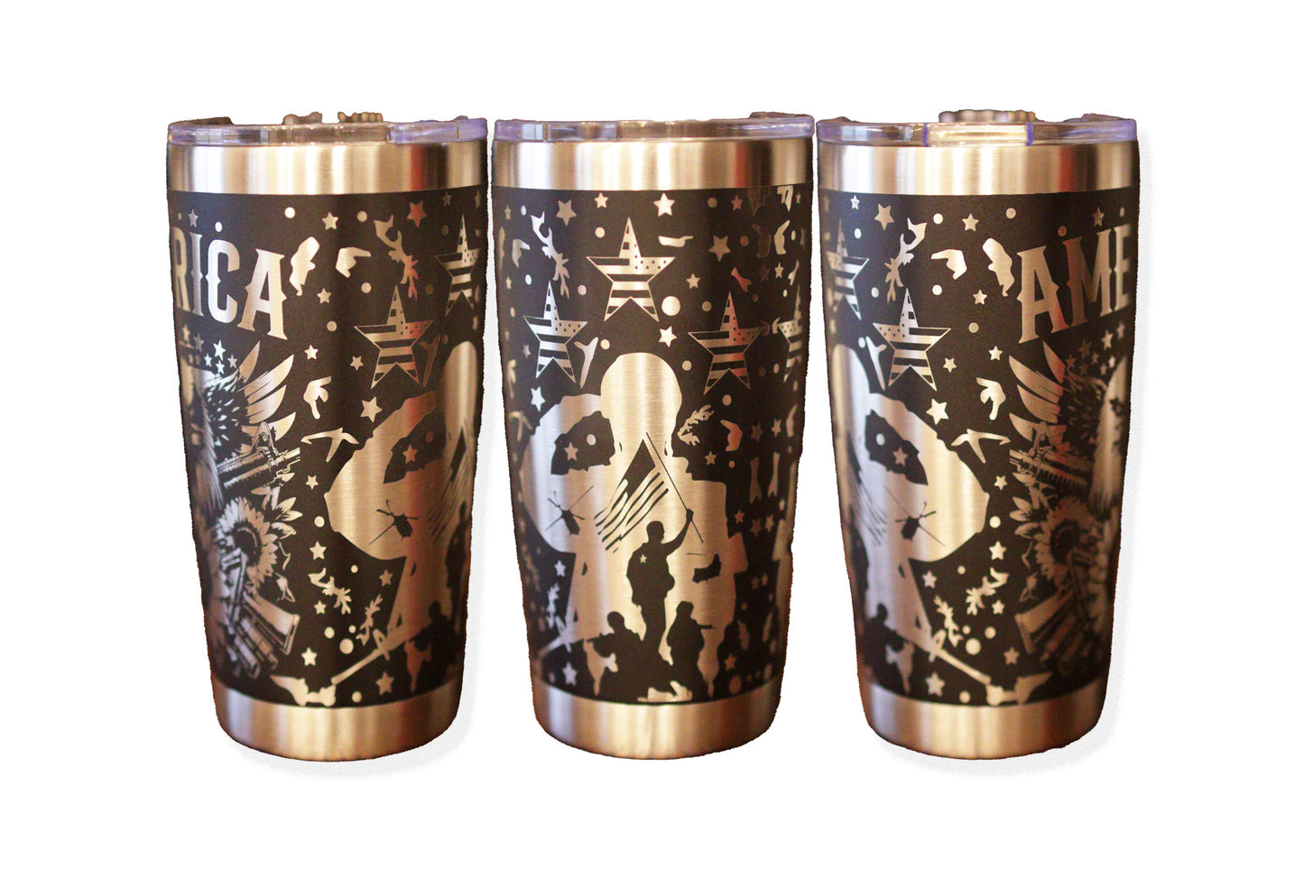 Star Spangled Eagle 20oz Engraved Mug - Patriotic Design for Coffee and Beverages - Classic