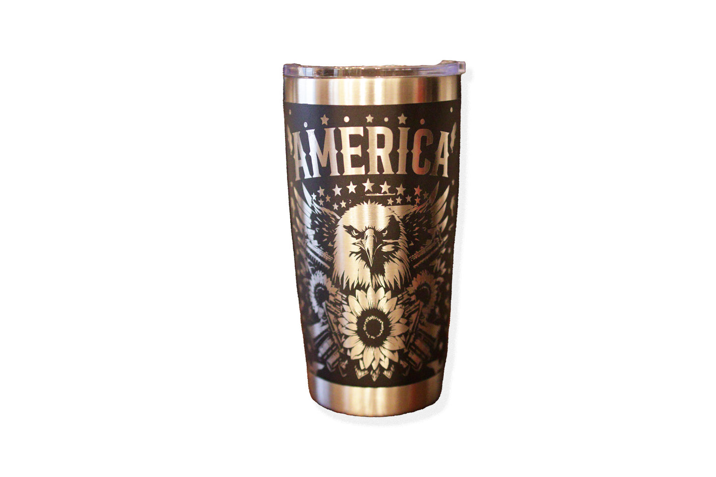 Star Spangled Eagle 20oz Engraved Mug - Patriotic Design for Coffee and Beverages - Classic