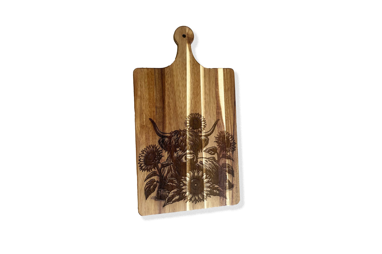 Highland Cow and Sunflower Harvest Cutting Board