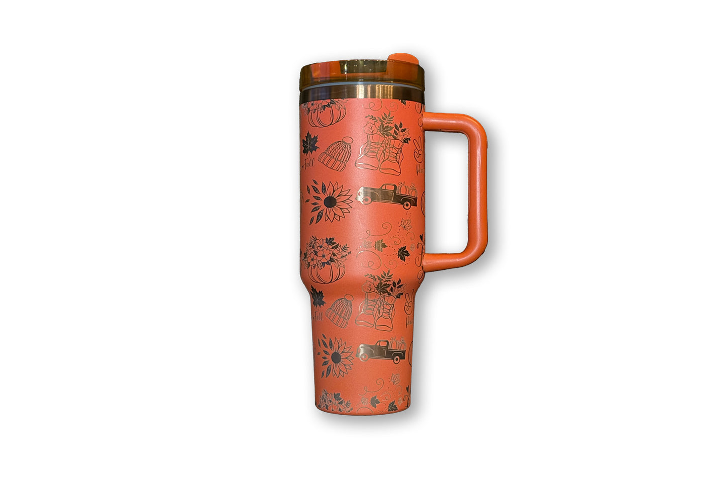 Harvest Haul Fall Pumpkin Themed 40oz Engraved Tumbler - Perfect for Your Water Bottle Needs - Water Bottles drinkware flask