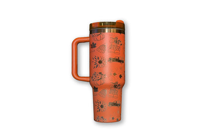 Harvest Haul Fall Pumpkin Themed 40oz Engraved Tumbler - Perfect for Your Water Bottle Needs - Water Bottles drinkware flask