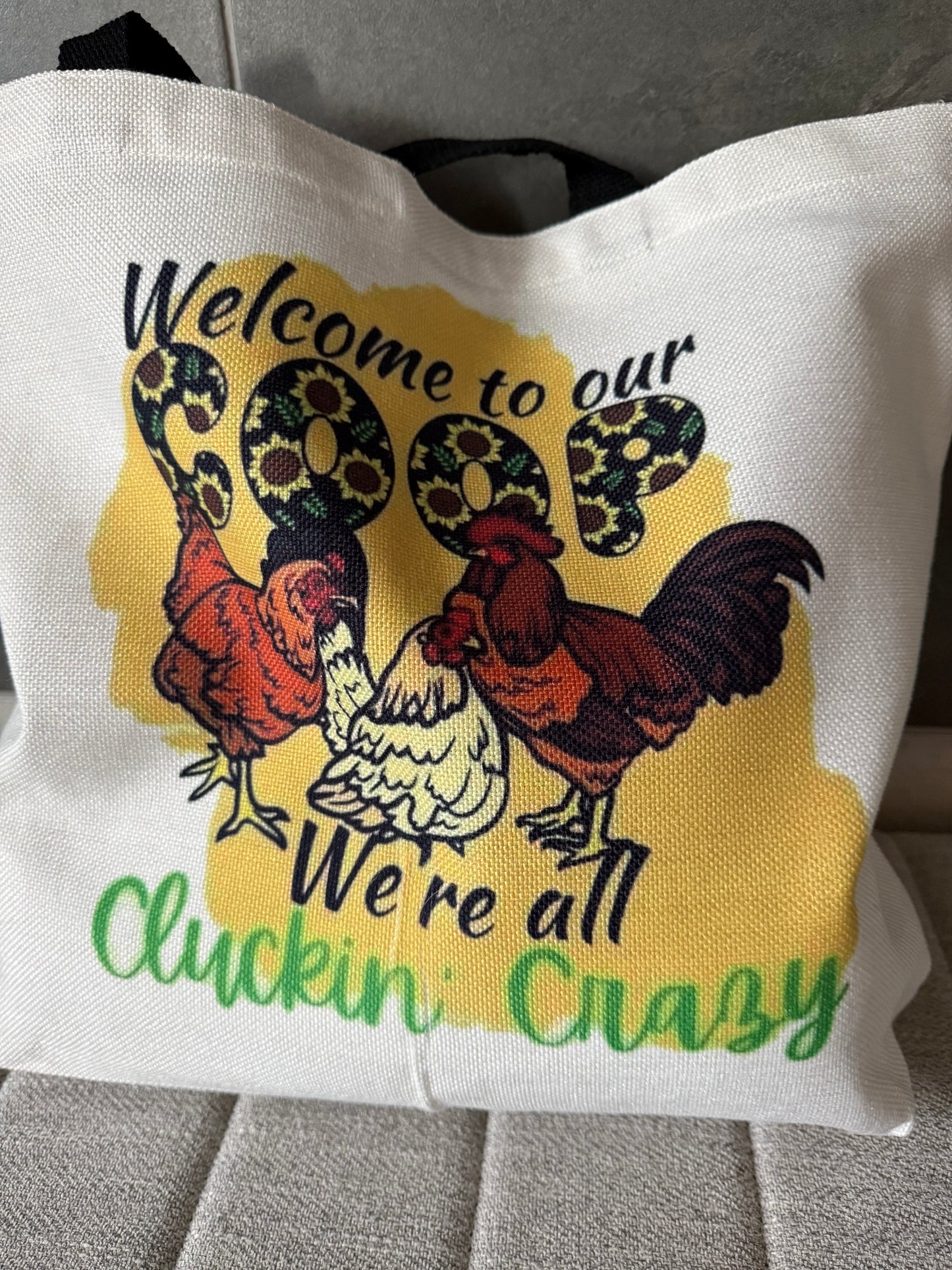 Cluckin' Crazy Chicken Coop Canvas Tote Bag for Women - Perfect for Travel and Everyday Use