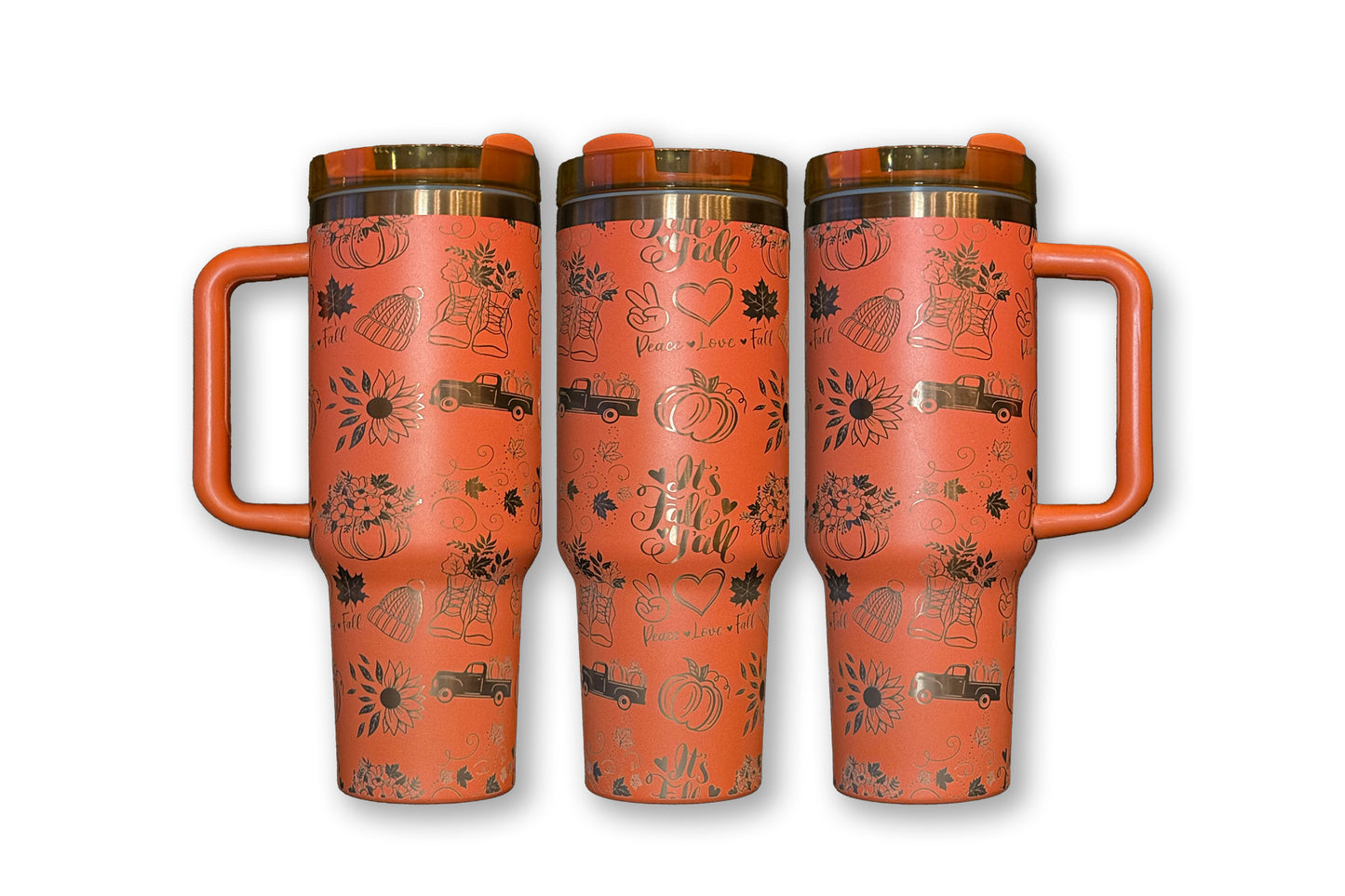 Harvest Haul Fall Pumpkin Themed 40oz Engraved Tumbler - Perfect for Your Water Bottle Needs - Water Bottles drinkware flask