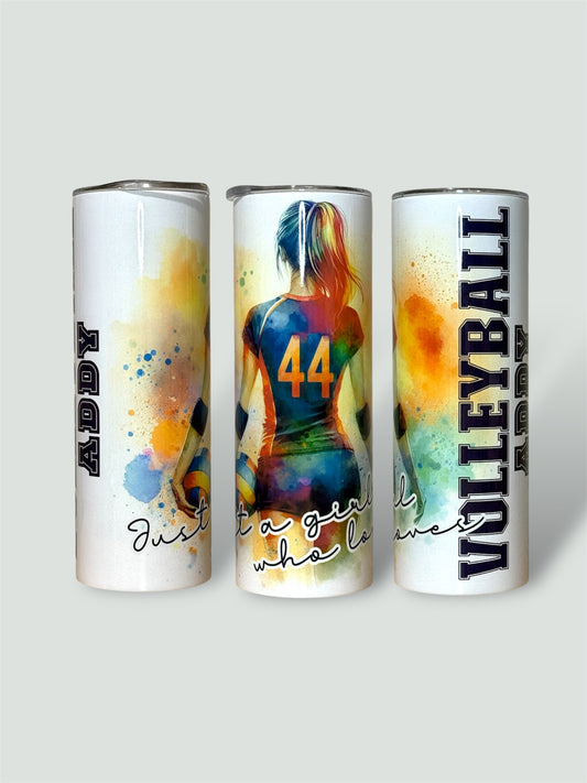 Set, Sip, Spike Personalized Volleyball Lover 20oz Sublimated Tumbler Drinkware Water Bottle