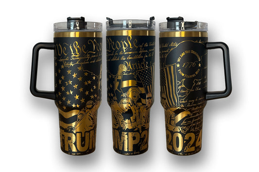 Patriot's Choice Trump 40oz Laser Engraved Tumbler Drinkware Flask Mug water bottle Portable Washable Reusable