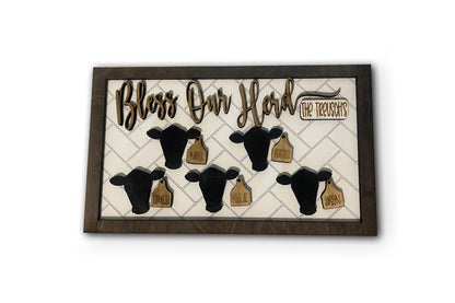 Moo Blessings Personlized Family Sign