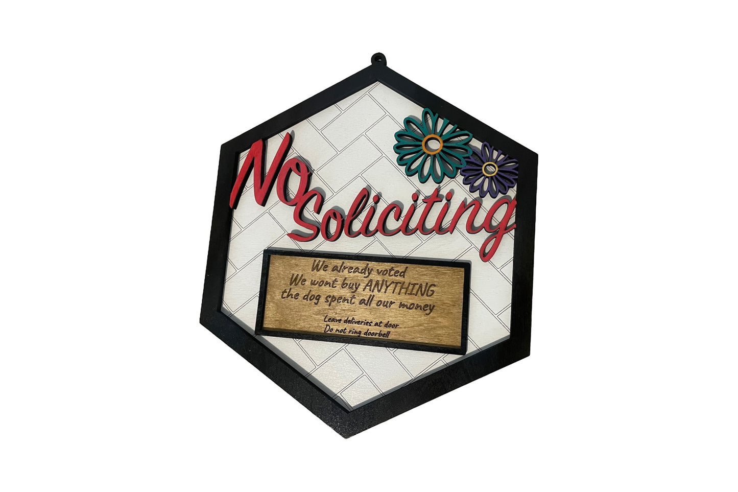 No Soliciting- Dog Spent My Money Sign